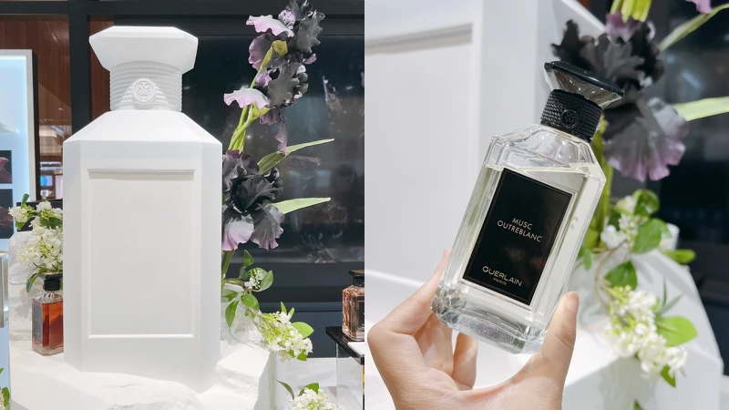 嬌蘭藝術沙龍香氛藝廊開幕首波以靜日沉思淡香精的純白概念打造。