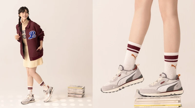 Puma T教練外套NT$3580,Puma T高領衫NT$2080,PUMA Rider Future Vintage鞋款NT$2980。 Puma T教練外套NT$3580,Puma T高領衫NT$2080,PUMA Rider Future Vintage鞋款NT$2980。