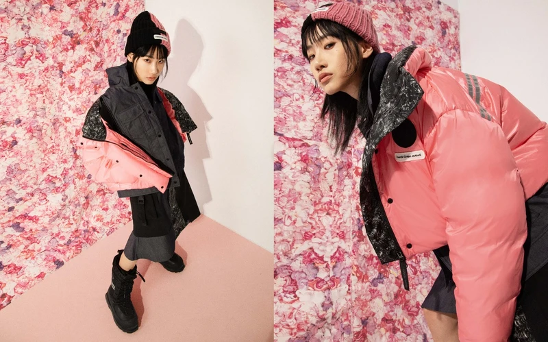 (左)Arctic Cashmere跳色羊毛帽、Mercer Down Jacket解構式短羽絨夾克(科技絢彩粉)、Bedford Skirt不規則造型裙(科技絢彩粉色)、Snow Mantra雪靴(右)Mercer Down Jacket解構式短羽絨夾克(科技絢彩粉) (左)Arctic Cashmere跳色羊毛帽、Mercer Down Jacket解構式短羽絨夾克(科技絢彩粉)、Bedford Skirt不規則造型裙(科技絢彩粉色)、Snow Mantra雪靴(右)Mercer Down Jacket解構式短羽絨夾克(科技絢彩粉)