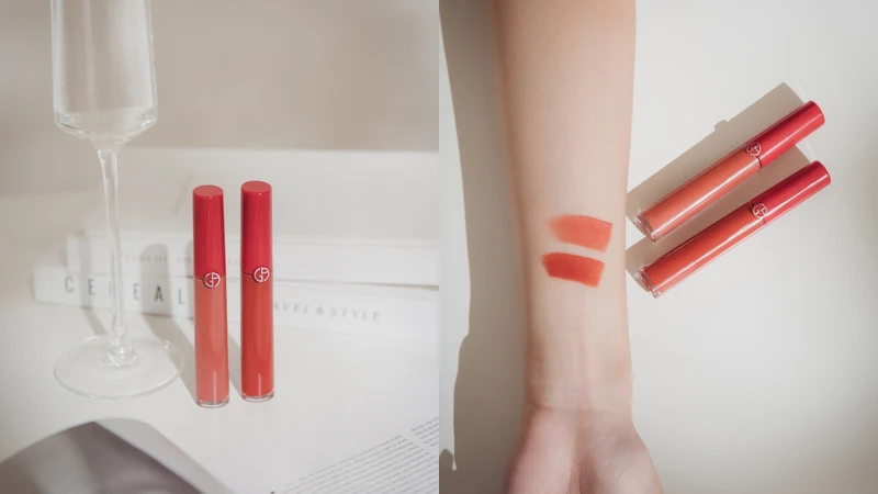 Giorgio Armani亞曼尼奢華訂製絲絨唇萃秋楓緋紅系列。 Giorgio Armani亞曼尼奢華訂製絲絨唇萃秋楓緋紅系列。