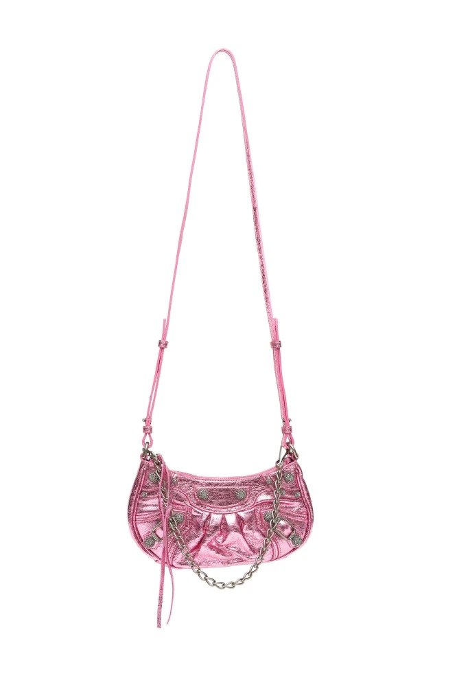 LE CAGOLE MINI PURSE 迷你電光粉鍊帶肩下包，NT 44,750