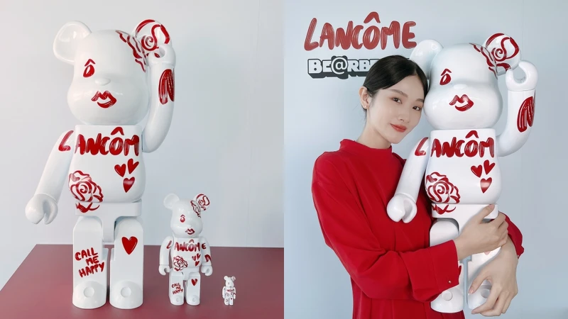 蘭蔻LANCÔME x BE@RBRICK潮裝限定版公仔。 蘭蔻LANCÔME x BE@RBRICK潮裝限定版公仔。