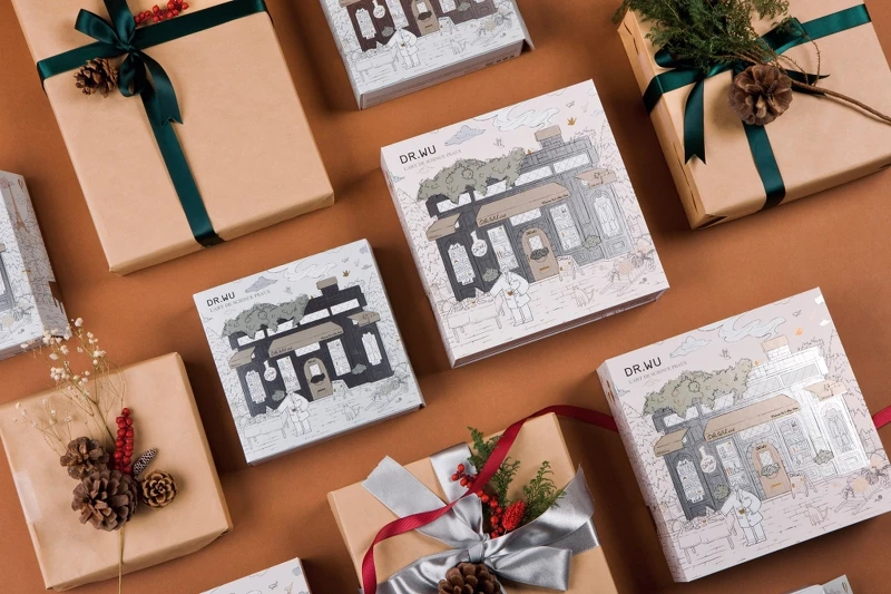 DR.WU「波街16號•肌密實驗室」節慶倒數月曆以細膩的插畫線條詮釋法式肌密實驗室。