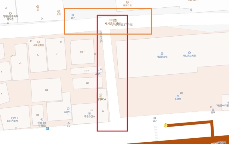 梨泰院推擠踩踏事件發生巷道