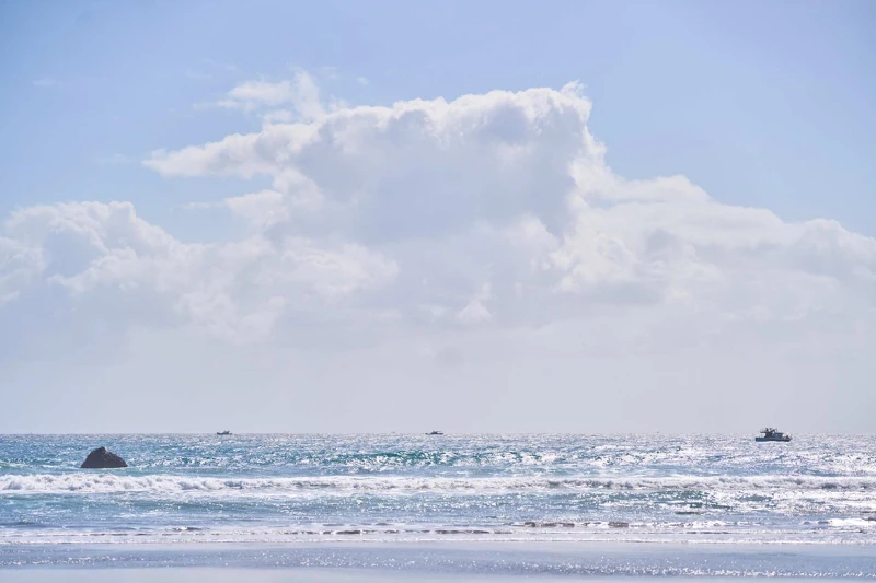 太平洋一望無盡的海景。 太平洋一望無盡的海景。