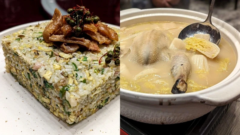 清麻怪味雞炒飯、濃湯蒜子土雞鍋