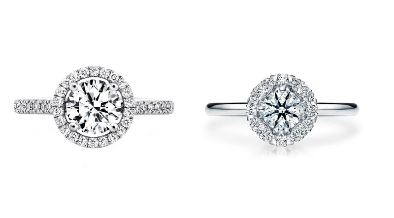 Repertoire 白K金鑽石戒指(主鑽0.20ct起) NT$82,000起、Aerial Marquis Halo 白K金鑽石戒指 (主鑽0.30ct起) NT$103,000起。 