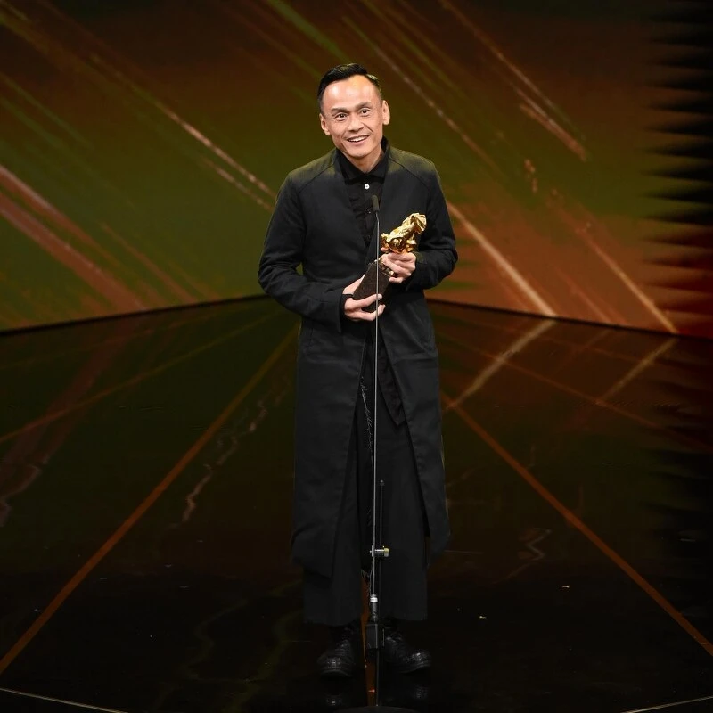 ▲陳以文拿下金馬影帝後，感謝「生命中的最佳女主角」。（圖／金馬執委會）