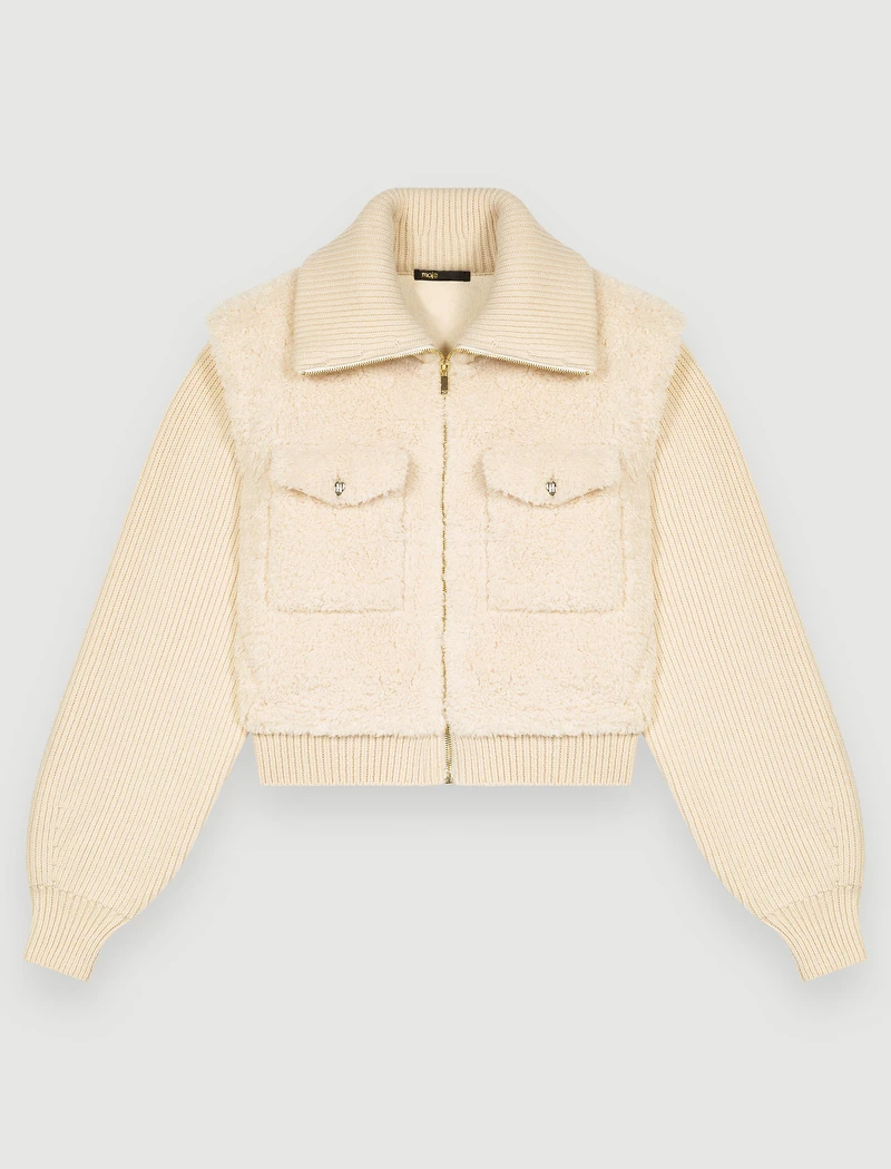 Maje 針織拼接外套,NT16,490。 Maje 針織拼接外套,NT16,490。