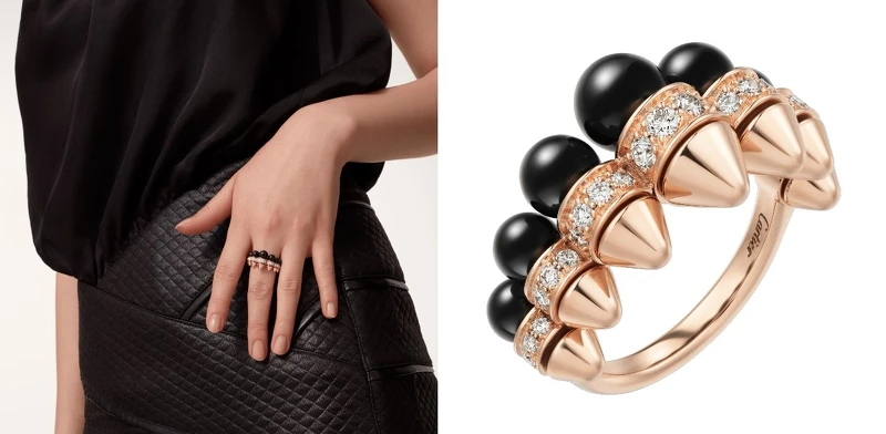 Clash de Cartier系列戒指,玫瑰金、縞瑪瑙、鑽石。 Clash de Cartier系列戒指,玫瑰金、縞瑪瑙、鑽石。