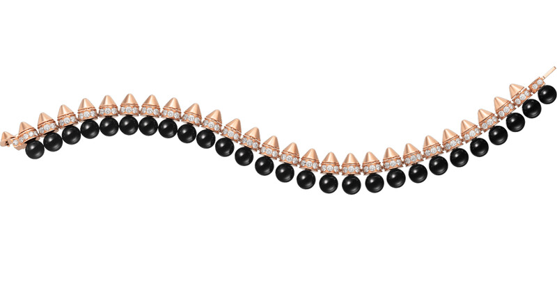 Clash de Cartier系列手環,玫瑰金、縞瑪瑙、鑽石。 Clash de Cartier系列手環,玫瑰金、縞瑪瑙、鑽石。