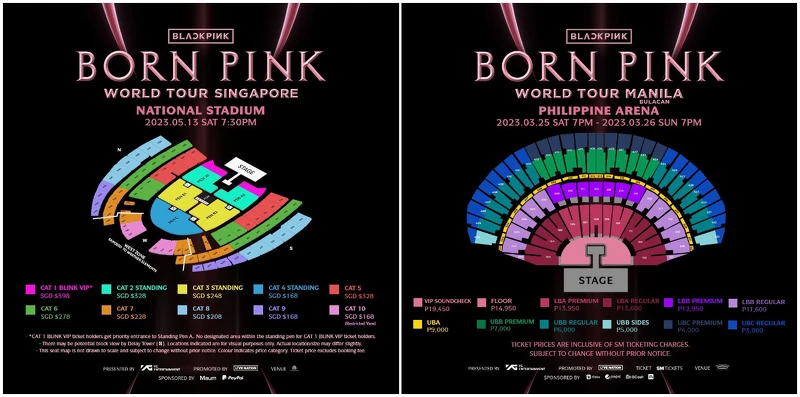 (左)新加坡場(右)菲律賓馬尼拉場 (左)新加坡場(右)菲律賓馬尼拉場