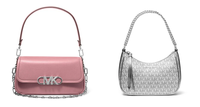 Parker 粉色金屬飾側背包,NT22,000;Jet set charm 銀色老花手拿包,NT10,900。 Parker 粉色金屬飾側背包,NT22,000;Jet set charm 銀色老花手拿包,NT10,900。