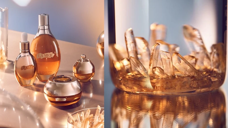 LA MER海洋拉娜創世紀原晶系列形象圖與原晶奇蹟活凝金萃。