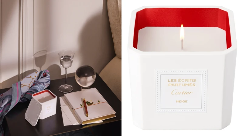 Cartier卡地亞Les Écrins Parfumés Cartier NEIGE香氛蠟燭220g，約NT5,750