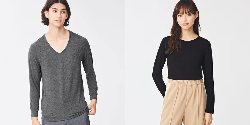 ▲GU「STYLE-HEAT保暖衣系列」指定單品現折$100元,「男裝STYLE-HEAT V領上衣」(圖左)優惠價$190元、「女裝STYLE-HEAT extra圓領上衣」(圖右)暖心價$290元。 ▲GU「STYLE-HEAT保暖衣系列」指定單品現折$100元,「男裝STYLE-HEAT V領上衣」(圖左)優惠價$190元、「女裝STYLE-HEAT extra圓領上衣」(圖右)暖心價$290元。