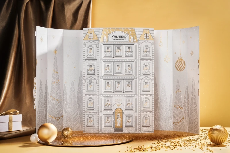 資生堂專業美髮x vacanza金璨聖誕倒數禮盒情境圖。