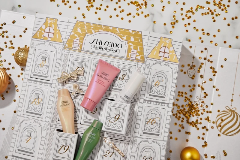 資生堂專業美髮x vacanza金璨聖誕倒數禮盒情境圖。