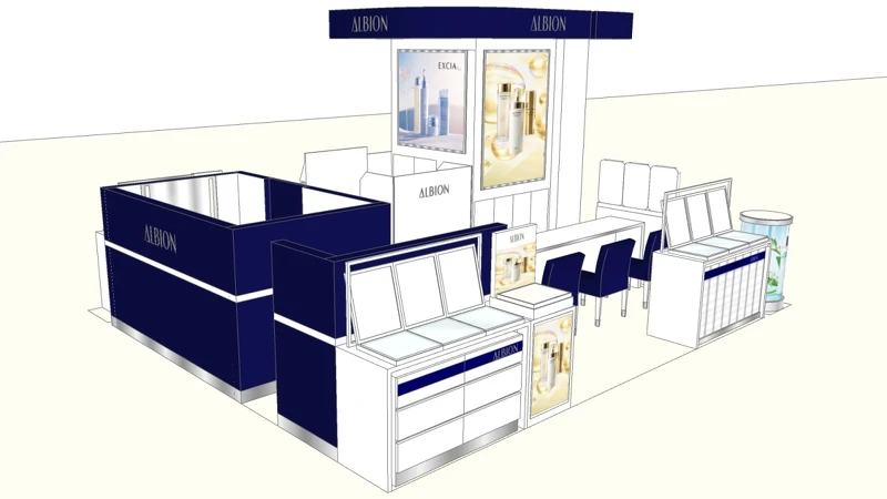 ALBION漢神巨蛋專櫃視覺示意圖。