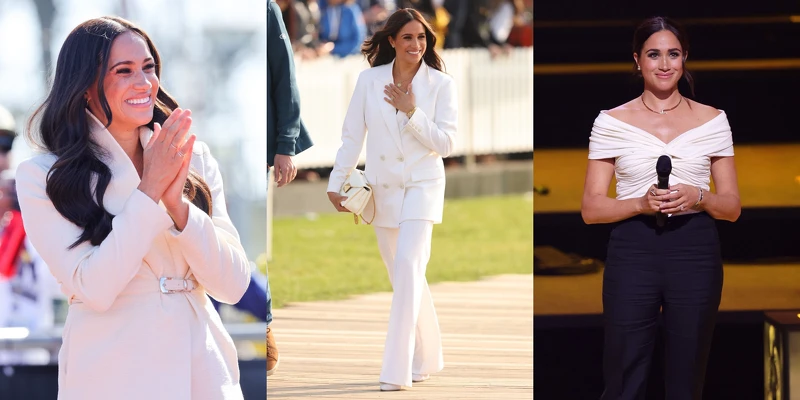 梅根2022四月期間到荷蘭參加勇士運動會活動，服裝造型多以氣質奶白為主