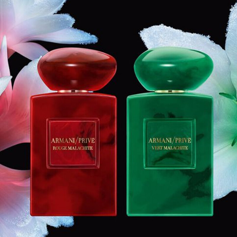 ARMANI/PRIVÉ高級訂製香水寰遊系列夜綠孔雀石、嫣紅孔雀石。