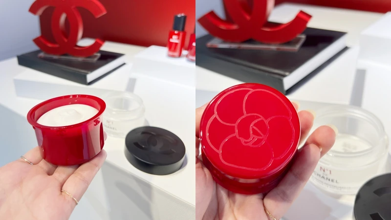 香奈兒1號紅色山茶花豐潤乳霜50g,NT4,000、補充瓶50g,NT3,320 香奈兒1號紅色山茶花豐潤乳霜50g,NT4,000、補充瓶50g,NT3,320