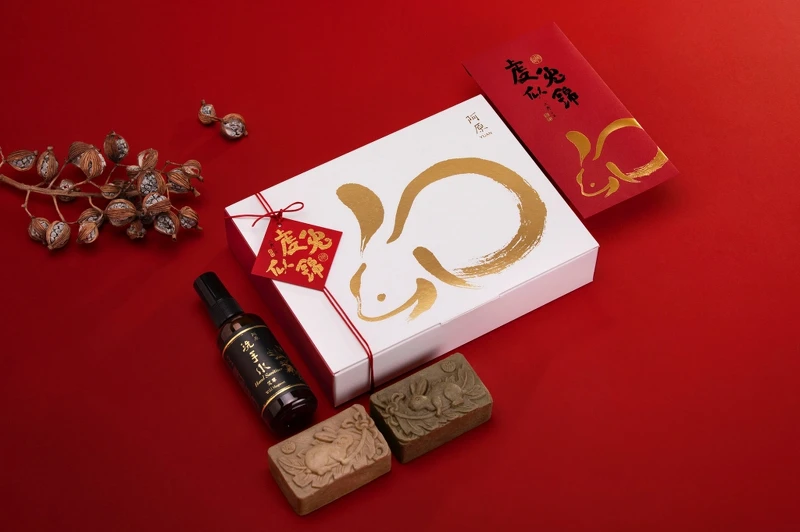 阿原2023虔兔似錦春節禮盒情境圖。