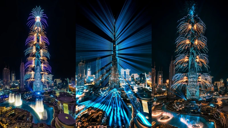 杜拜哈里發塔2022跨年盛況 杜拜哈里發塔2022跨年盛況