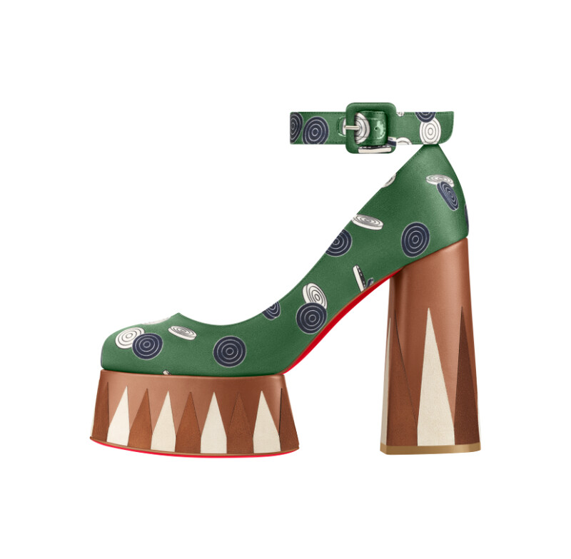 Yazefir 綠色拼接咖啡色厚底繫帶厚底鞋,NT69,200。 Yazefir 綠色拼接咖啡色厚底繫帶厚底鞋,NT69,200。