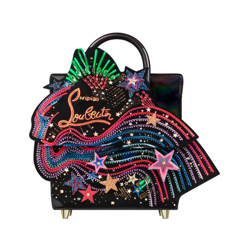 Paloma Mini Starlight麂皮多彩水鑽手袋,NT97,500。 Paloma Mini Starlight麂皮多彩水鑽手袋,NT97,500。