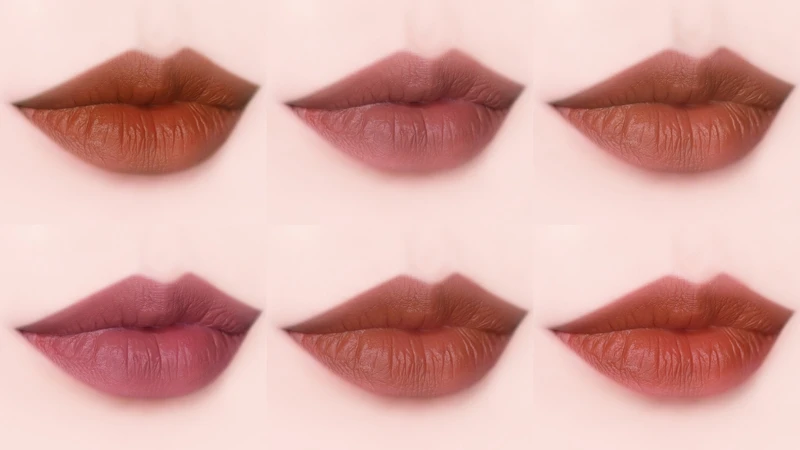 Maybelline媚比琳煙燻柔霧奶霜唇膏2023新色唇部實擦示意，(上排左起)#288、#488、#888、#988、#1188、#1288。