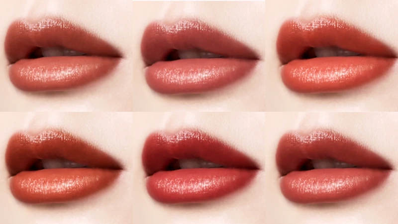 1028唇迷心竅潤萃唇膏唇部實擦示意，(上排左起)#501、#502、#50、#504、#50、#506。