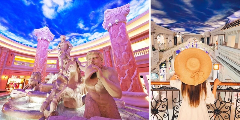 國際精品時尚大街、羅馬天幕許願池，經營IG、抖音需要的網美元素20分鐘內都能走到、拍到。