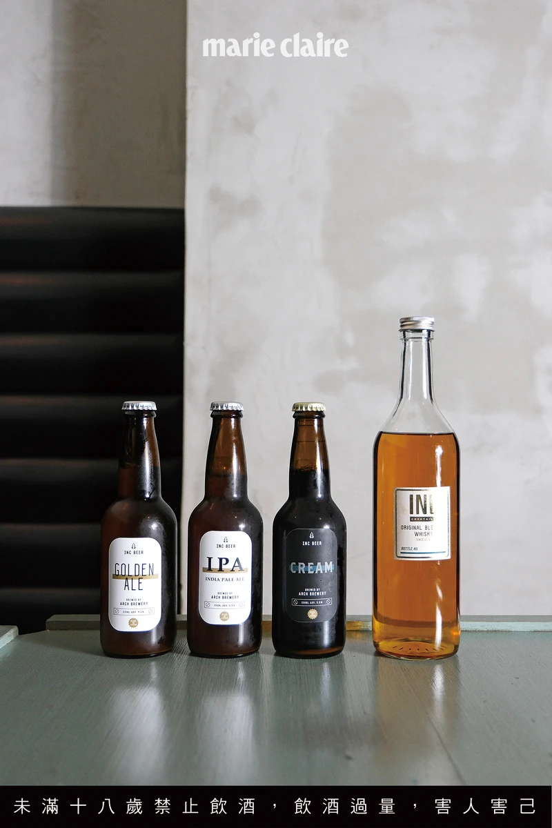 「INC COCKTAILS」也供應自家生產的威士忌和啤酒。 「INC COCKTAILS」也供應自家生產的威士忌和啤酒。