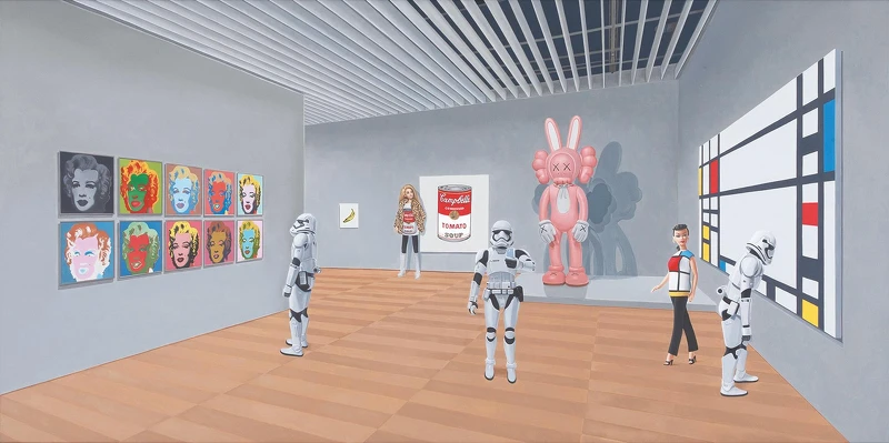 國璽藝術曹文瑞《似曾相視》油彩•麻布，60×120 cm，2022年。