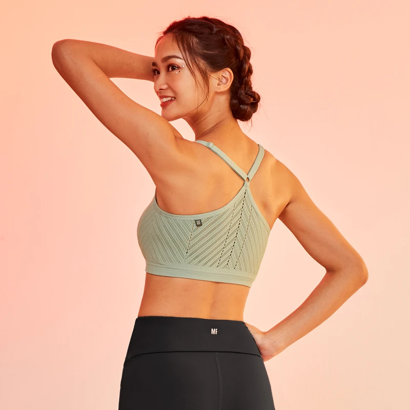 A++活力自在挖背可調肩帶舒適BRA（淺綠）