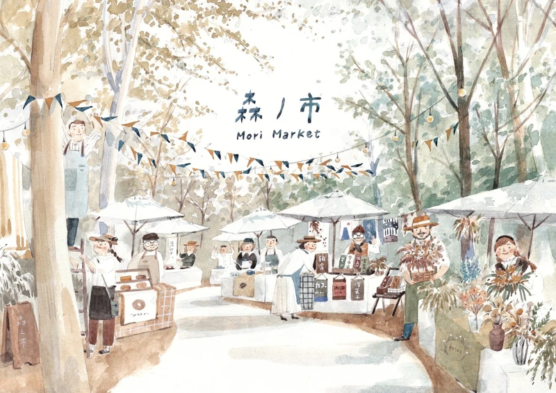 插畫家 Deer Jan 為市集繪製主視覺。 插畫家 Deer Jan 為市集繪製主視覺。