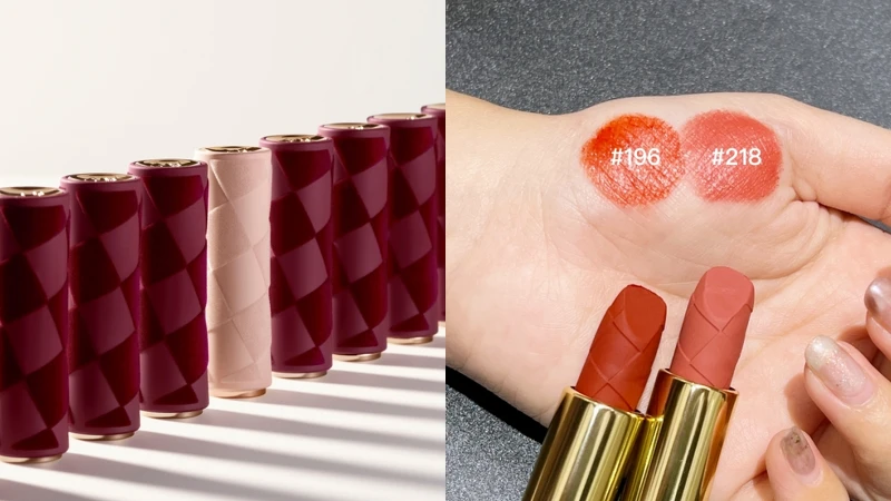 蘭蔻絕對完美柔霧唇膏2023情人節限定手部試色。