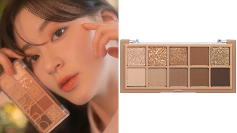 Rom&nd勝過眼皮十色眼影盤(#02桃花心木花園)，NT950