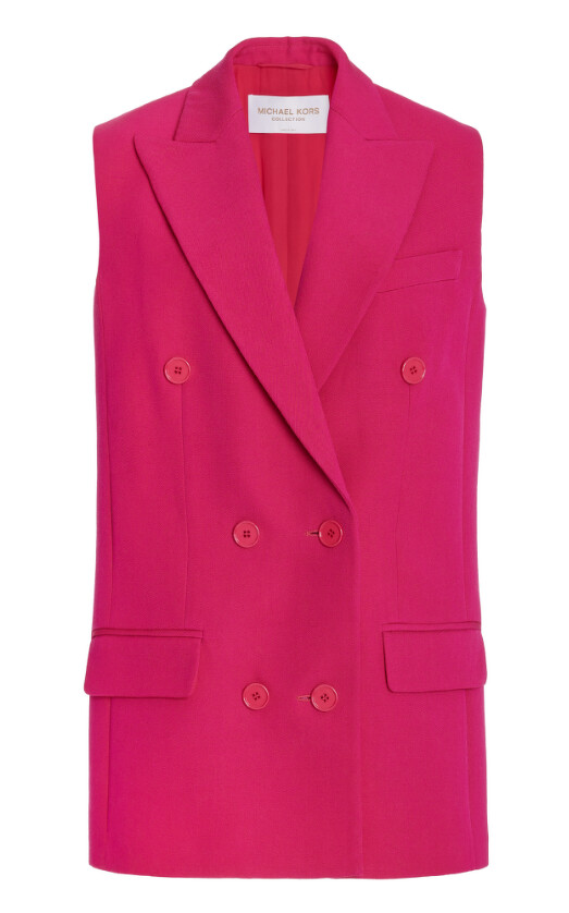 Michael Kors 桃紅色無袖西裝外套，價格電洽。