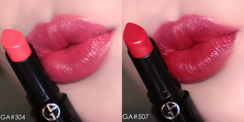 【奢華絲緞訂製唇膏】官網限定色#304寄情甜橙、#507焰火玫瑰3.1g/ NTD$1,450(圖片出處:Armani Beauty官方美圖)