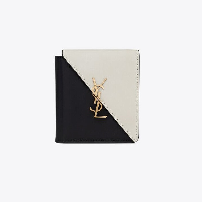 YSL JAMIE皮革摺式錢包，NT 16,750
