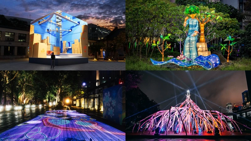 「源展區」作品：《臺北兔給樂》、《島上的女人樹》、《都市裡的印花布》、《和祖靈對話的路徑》