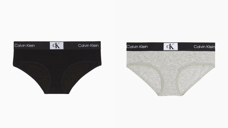Calvin Klein 1996 黑色&灰色低腰內褲,各NT1,080。 Calvin Klein 1996 黑色&灰色低腰內褲,各NT1,080。