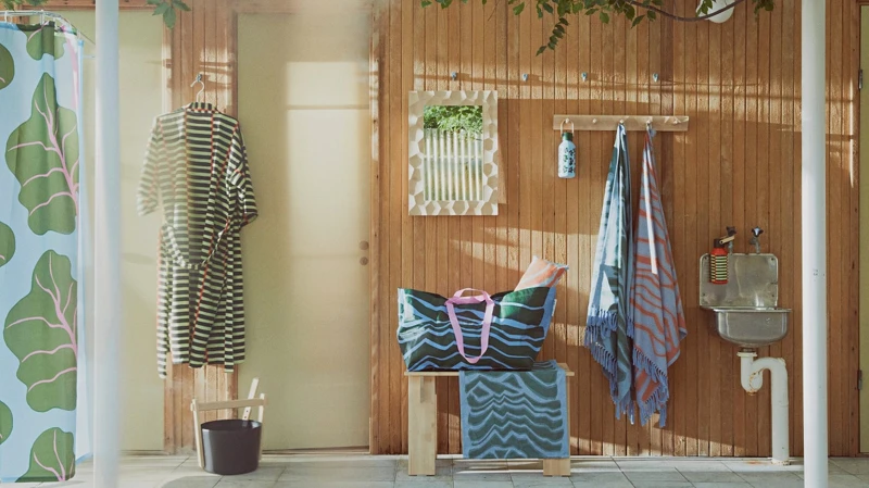 IKEA X Marimekko BASTUA聯名系列浴簾599元、長凳1999元 IKEA X Marimekko BASTUA聯名系列浴簾599元、長凳1999元