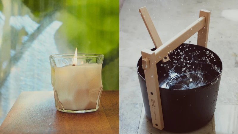 IKEA X Marimekko BASTUA聯名系列蠟燭299元、蒸氣浴木桶附杓990元 IKEA X Marimekko BASTUA聯名系列蠟燭299元、蒸氣浴木桶附杓990元