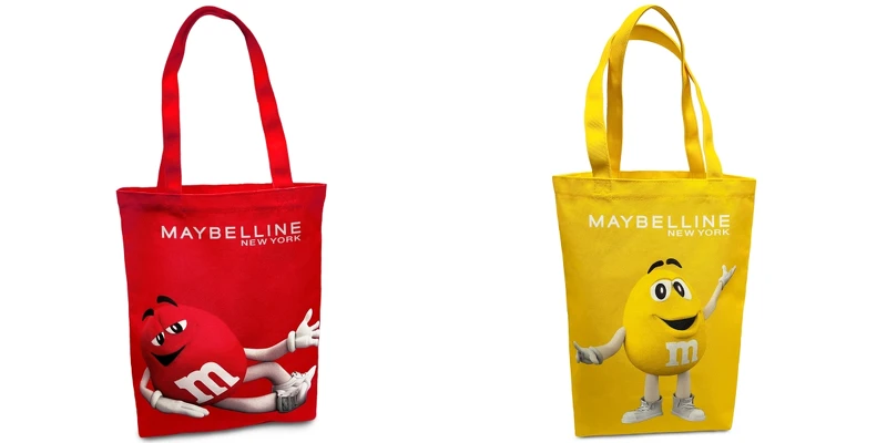 Maybelline X M&M’S限量托特包。 Maybelline X M&M’S限量托特包。