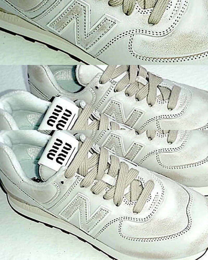 New Balance 574 x Miu Miu仿舊納帕軟皮革運動鞋 $35,000