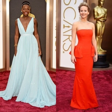 露琵塔尼詠歐Lupita Nyong'o(左)、珍妮佛勞倫斯Jennifer Lawrence(右) 露琵塔尼詠歐Lupita Nyong'o(左)、珍妮佛勞倫斯Jennifer Lawrence(右)