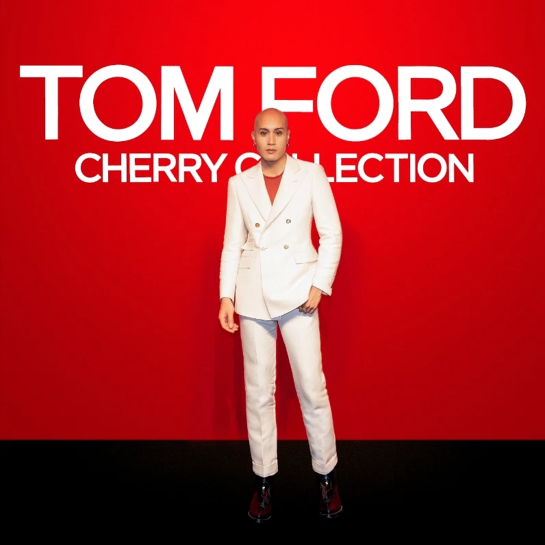 台灣音樂鬼才黃宣出席TF私人調香情慾櫻桃系列新作發表會。